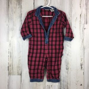 Arizona | Vintage Lumber-Jack Plaid Denim Romper